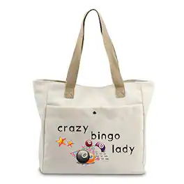 Vulpecula Spade - Crazy Bingo Lady Bingo Game Set Storage Bag Bingo Lover Gifts Bingo Player Tote Bag Bingo Shopping Bag - Tote Large