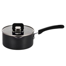 NutriChef - 3.1Qt Saucepan with Lid, Non-Stick Stylish Kitchen Cookware, Works with NCCWSTKBLK (NCWSTKBLKSAU31) - Black