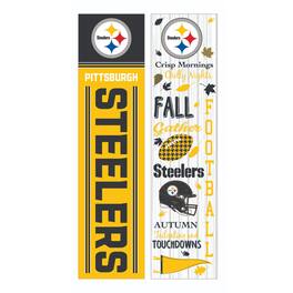 Evergreen Enterprises - Pittsburgh Steelers 47" Double Sided Fall Leaner Fan Sign - Multicolor