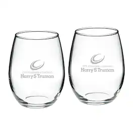 Jardine - Harry S Truman College Falcons 21oz. 2-Piece Stemless Wine Glass Set - Multicolor