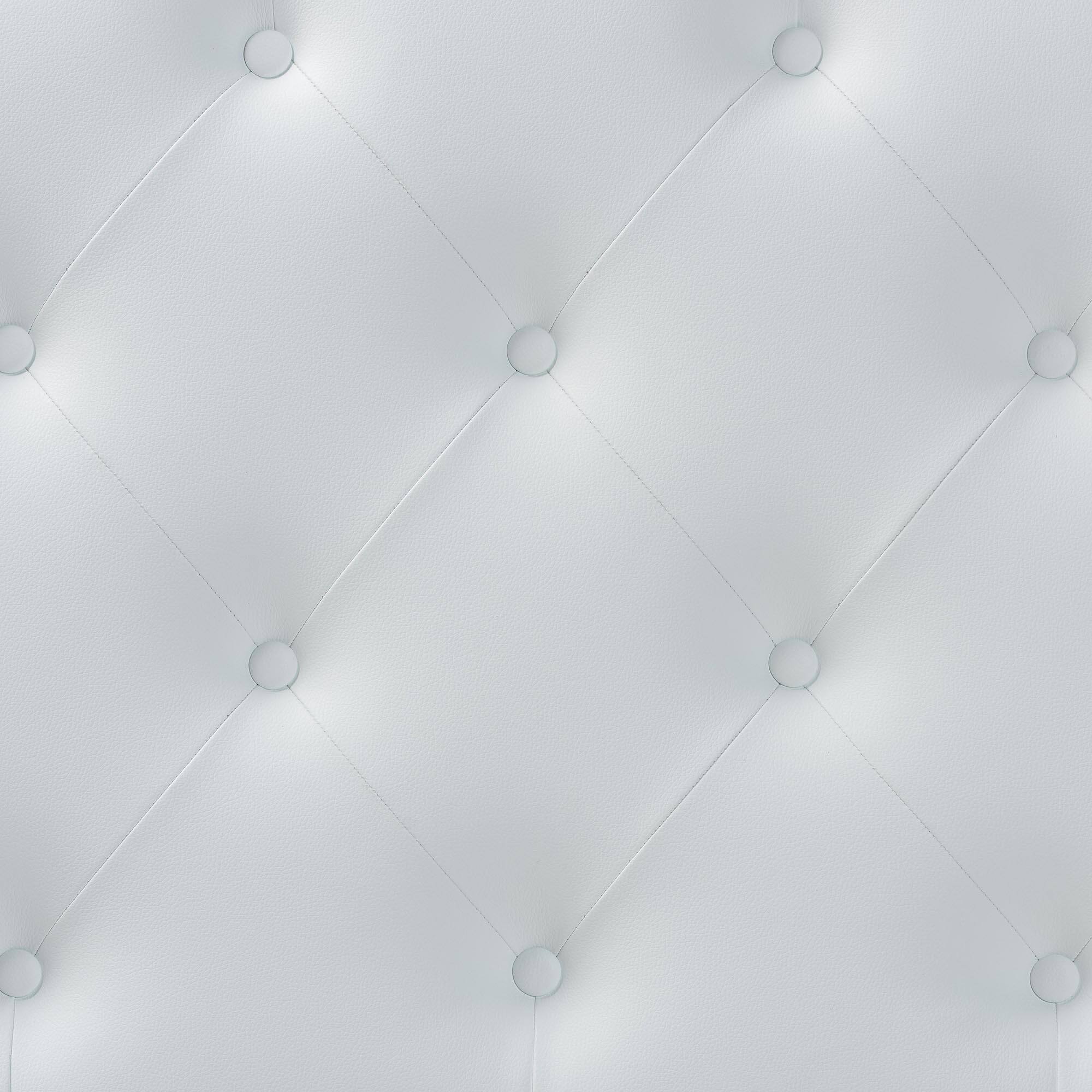 Left. Baxton Studio - Myra Modern and Contemporary Queen Size Faux Leather Upholstered Button-tufted Scalloped Headboard - White.