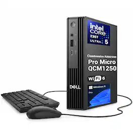 Dell - Upgraded - Pro Micro Desktop -Intel Core Ultra 5 235T - 32GB RAM 1TB SSD - Wired M&K - Adata 64GB USB Drive - Black