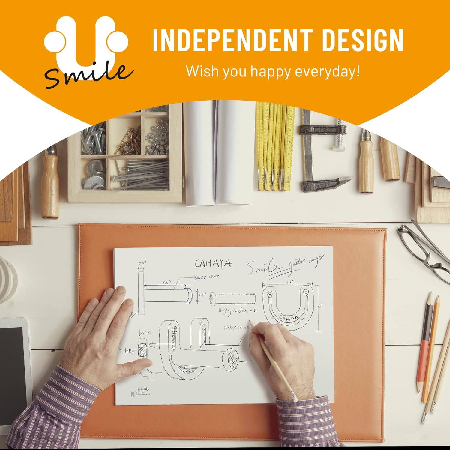 INDEPENDENT DESIGN  
Wish you happy everyday!  

Smile  

CAMATA  
Smile guitar hanger  

back  
T H 148