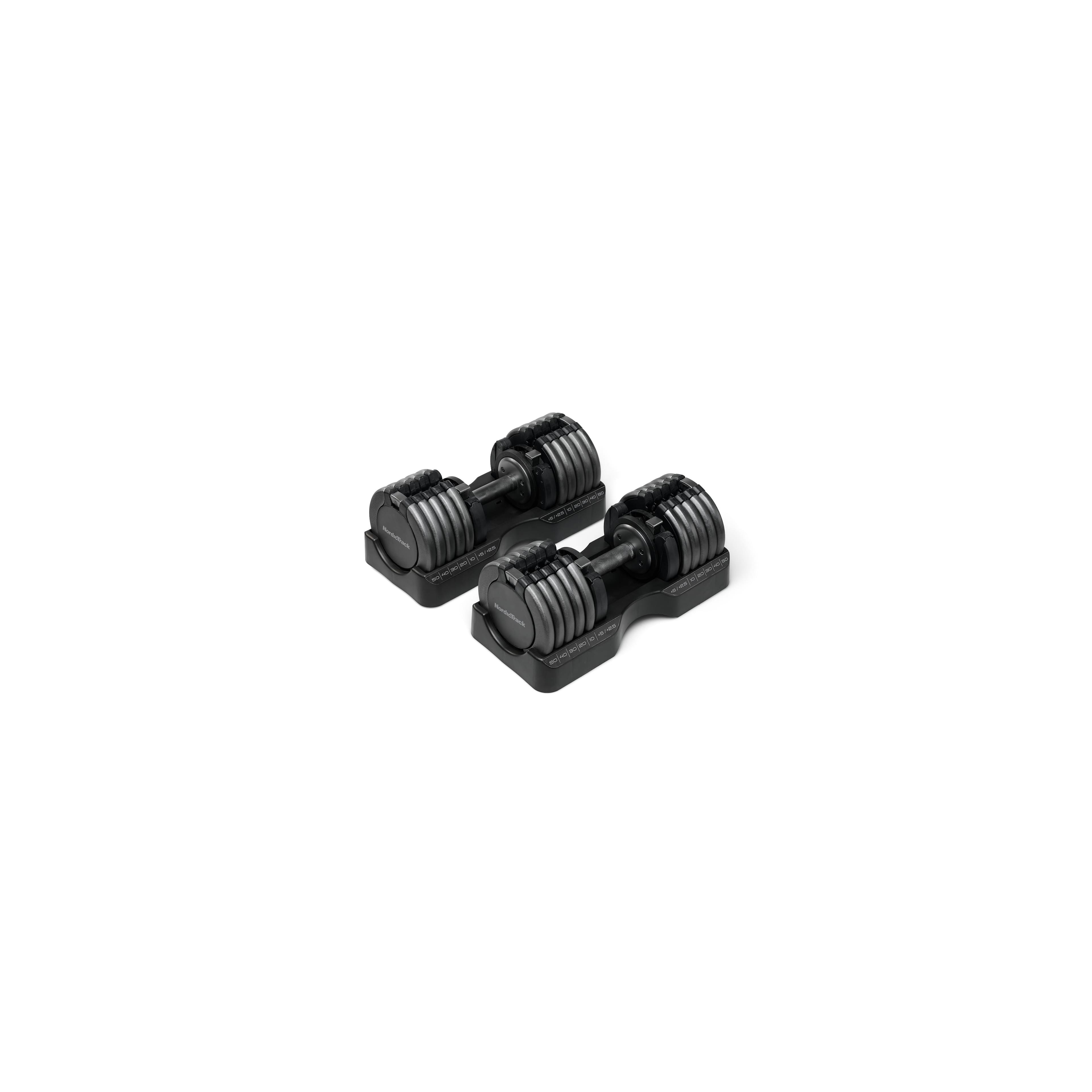 Set of Two NordicTrack 55 lb. Adjustable Dumbbells - Black