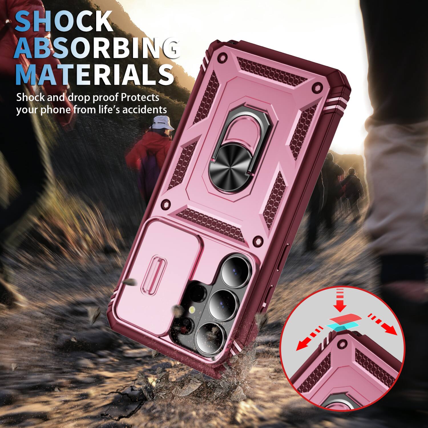 SHOCK ABSORBING MATERIALS  
Shock and drop proof  
Protects your phone from life's accidents