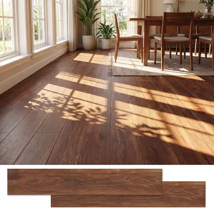 Front. Costway - Costway 48-Pack 72 Sq.Ft Floor Tile Vinyl Flooring, Waterproof Vinyl Plank Flooring - Rustic Brown.