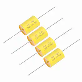 Unique Bargains - 4pcs 1.5uf Frequency Divider Capacitor, 250V Axial Audio Speaker Crossover MKP Film Capacitor - Yellow