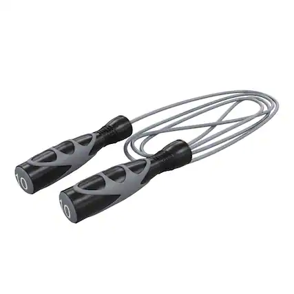 Front. Power Systems - Elite Jump Rope (10 ft), Vinyl Training Rope for Cardio, Fitness & Skipping Exercise - Black/Gray.