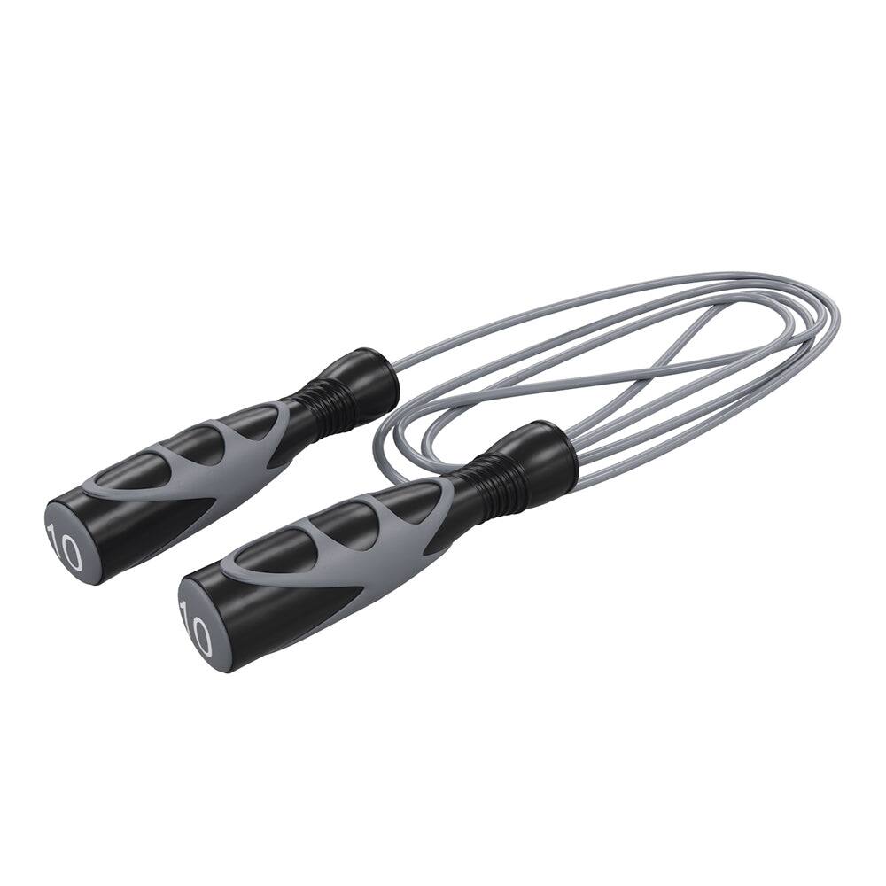 Front. Power Systems - Elite Jump Rope (10 ft), Vinyl Training Rope for Cardio, Fitness & Skipping Exercise - Black/Gray.