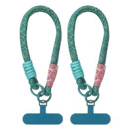 Unique Bargains - 2pcs Universal Phone Wrist Lanyard Hand Strap Anti Theft Strap with Pads - Lime Green