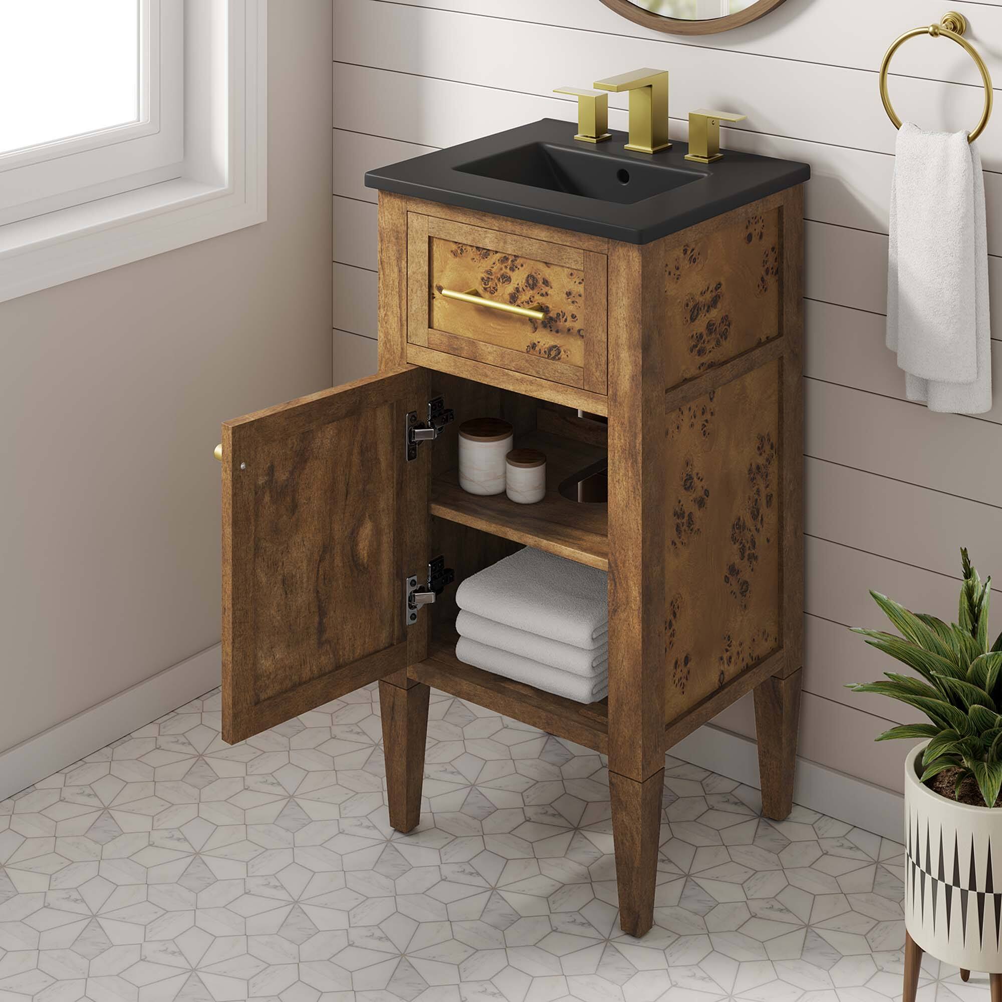 Alt View 1. Modway - Elysian Bathroom Vanity Basin Included by Modway - Black Brown.