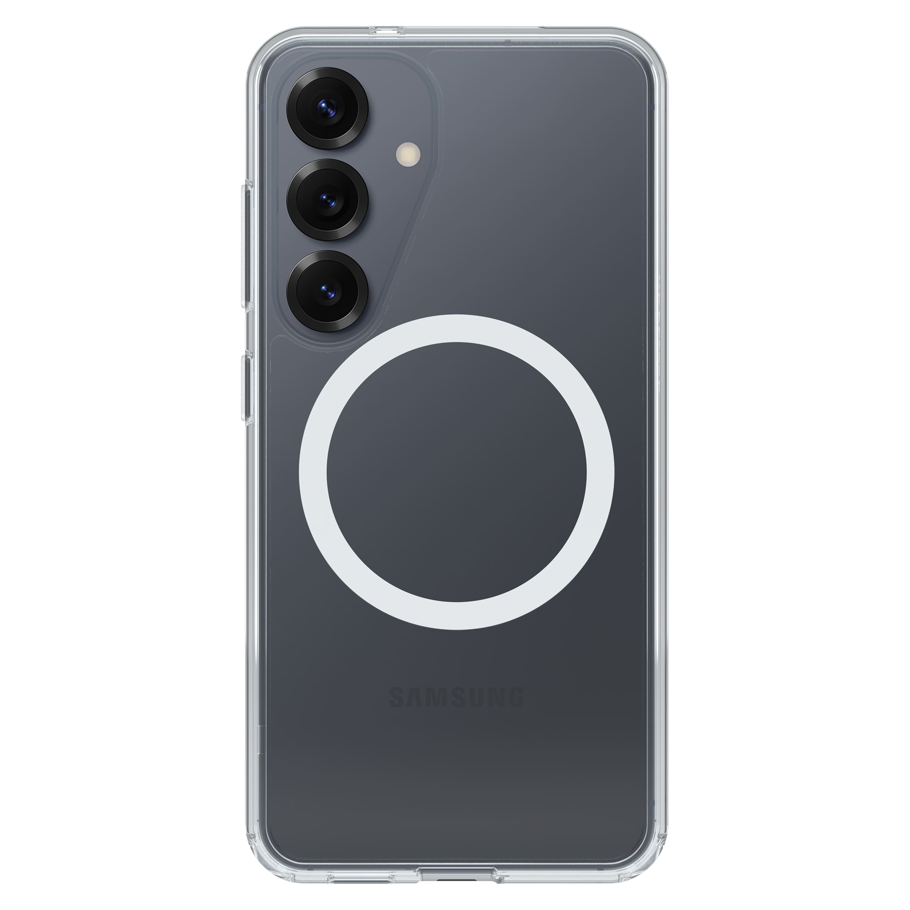 Angle. OtterBox - Symmetry Series Hard Shell with Magnets for Samsung Galaxy S25 - Clear.