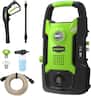 Greenworks - Compact Electric Pressure Washer, 1.2 GPM (CSA Certified, Lightweight, 35 FT Power Cord) - Green