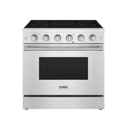 Front. Thor Kitchen - 6 Cu. Ft Freestanding Electric Convection Range - Stainless steel.