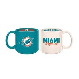 Logo Brands - Miami Dolphins 2-Pack 15oz. Stackable Mug Set - Multicolor