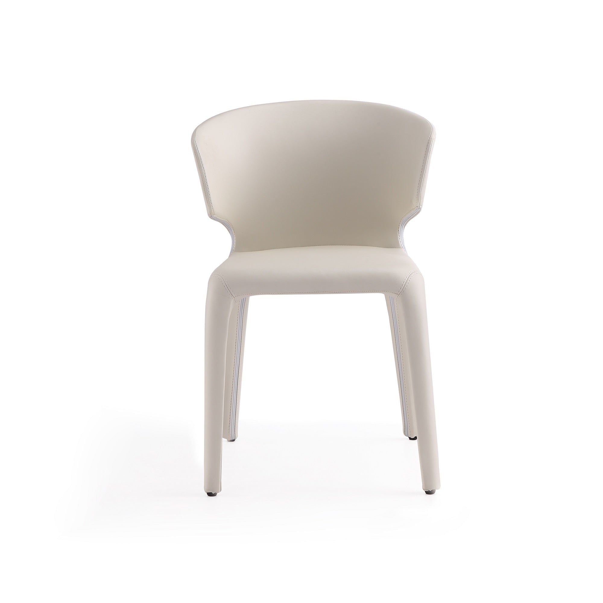 Alt View 1. Manhattan Comfort - Conrad Mid-Century Modern Upholstered Dining Chair - Set of 2 - Cream.