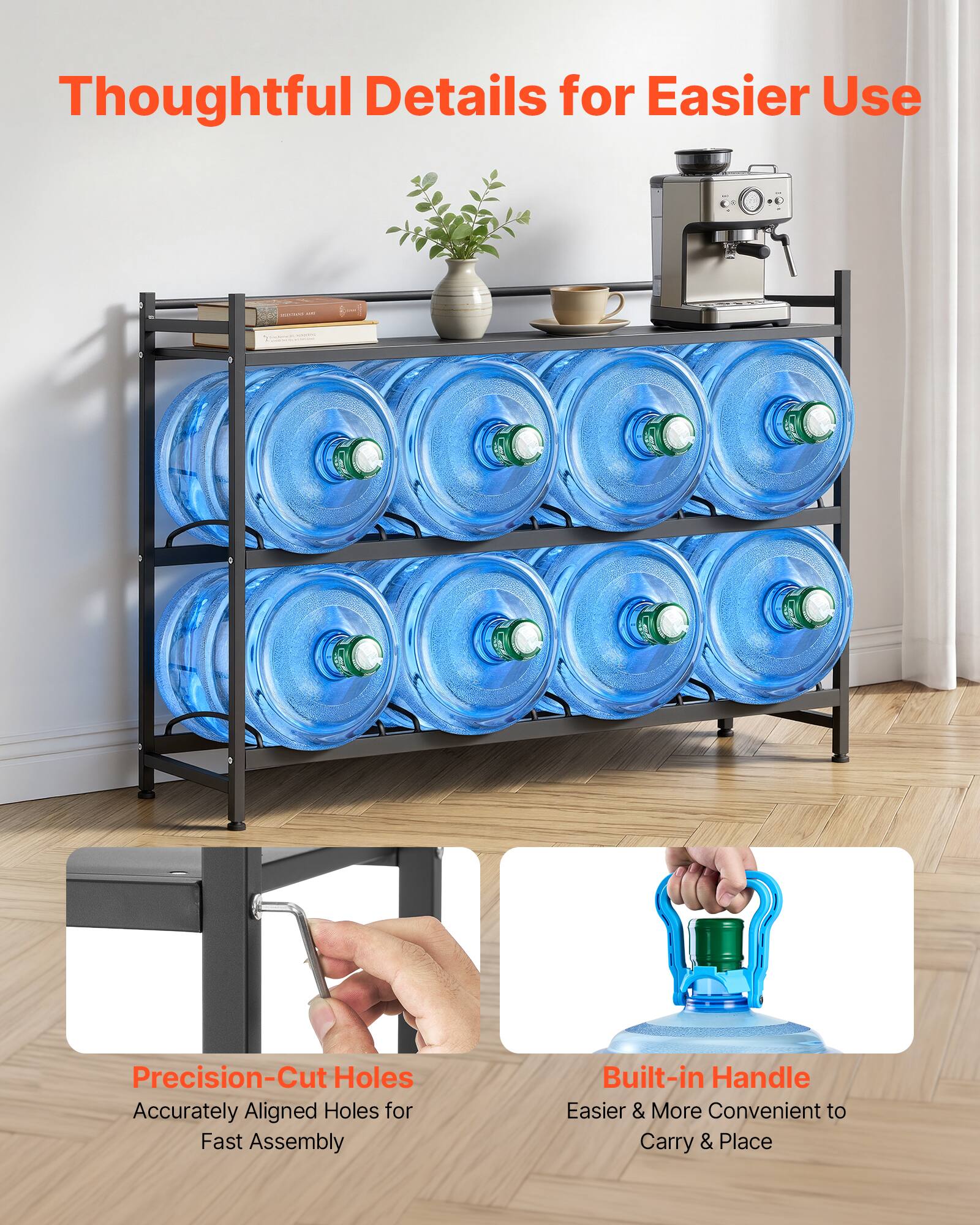 Thoughtful Details for Easier Use

- Precision-Cut Holes
  - Accurately Aligned Holes for Fast Assembly

- Built-in Handle
  - Easier & More Convenient to Carry & Place