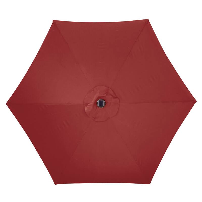 Angle. Living Accents - Living Accents Solar LED 9 ft. Tiltable Red Market Umbrella.
