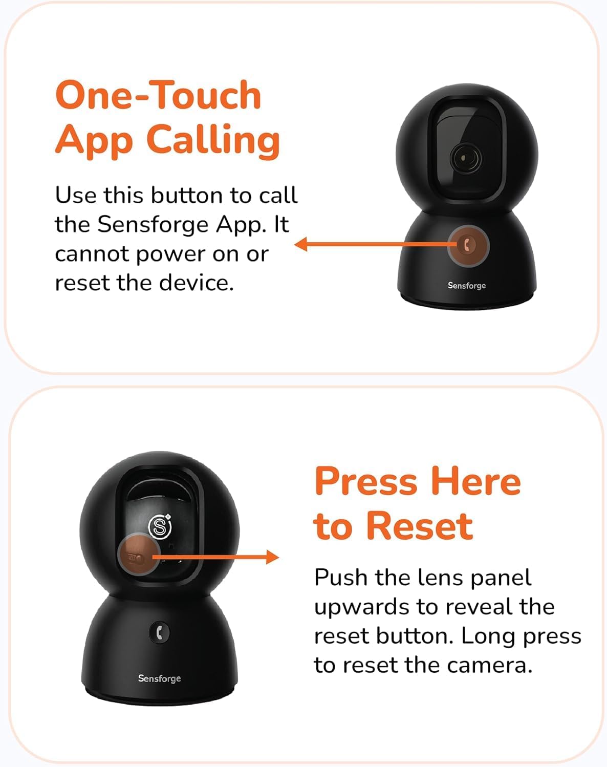 Sensforge 2.5K Pan Tilt Security Camera, AI Detection, 360