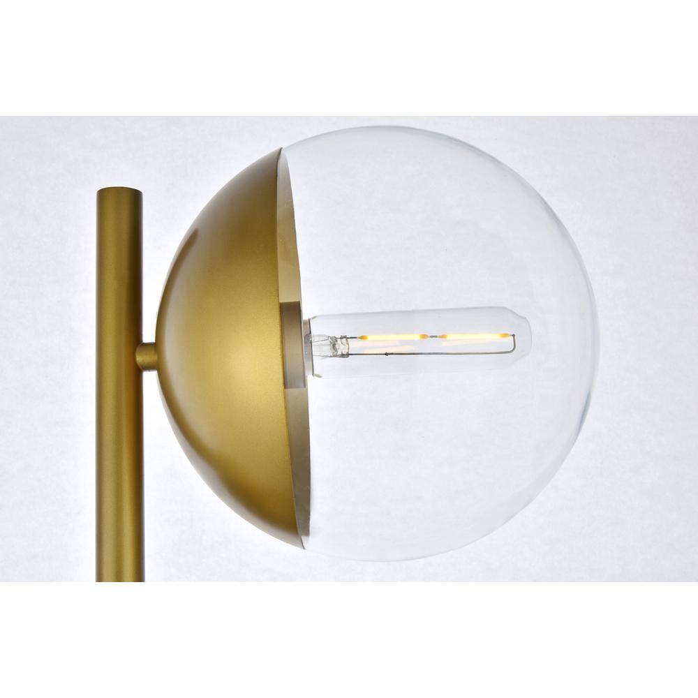 Left. Living District - Eclipse 3 Lights Brass Floor Lamp With Clear Glass - Brass And Clear.