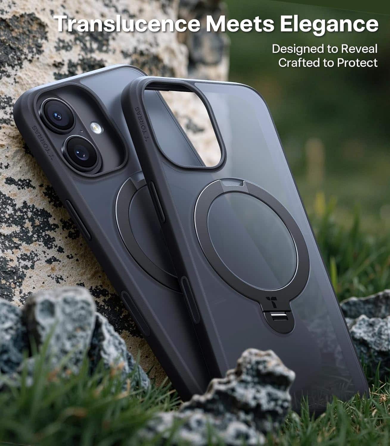 TORRAS Ostand Q3 Spin Case for iPhone 17 Obsidian Black 00RP147005