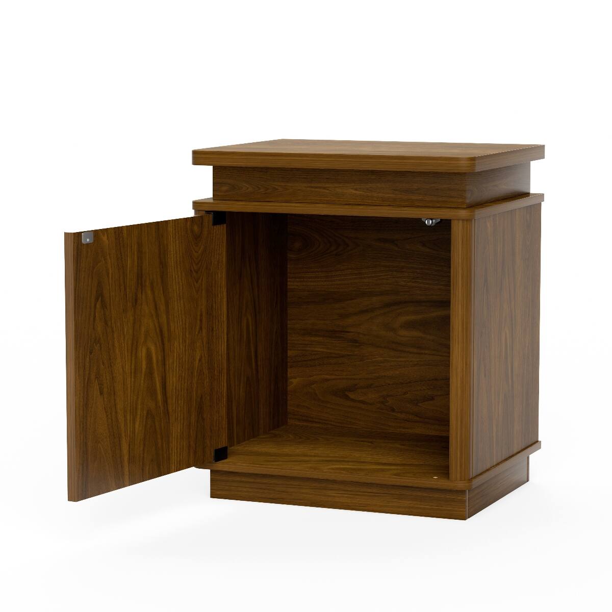 Alt View 8. Loheer - Loheer Two Piece Walnut Nightstand Set with LED Lighting - Walnut.