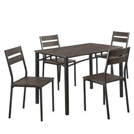 Manhattan Lane - 5 Piece Metal And Wood Dining Table Set In Antique - Brown
