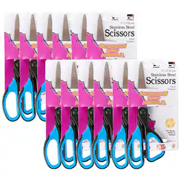 Charles Leonard - Cushion Grip 7" Scissors, Straight, Pack of 12