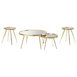 Coaster Co. of America - Kaelyn 4-piece Round Coffee and End Table Set - Gold
