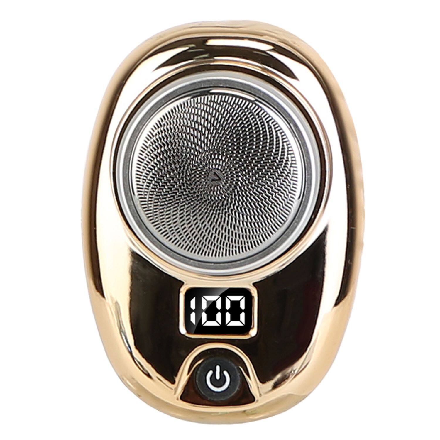 Back. Mirfee - On-the-Go Beard Trimmer: Portable Electric Shaver with LED Screen for Men - Gold.