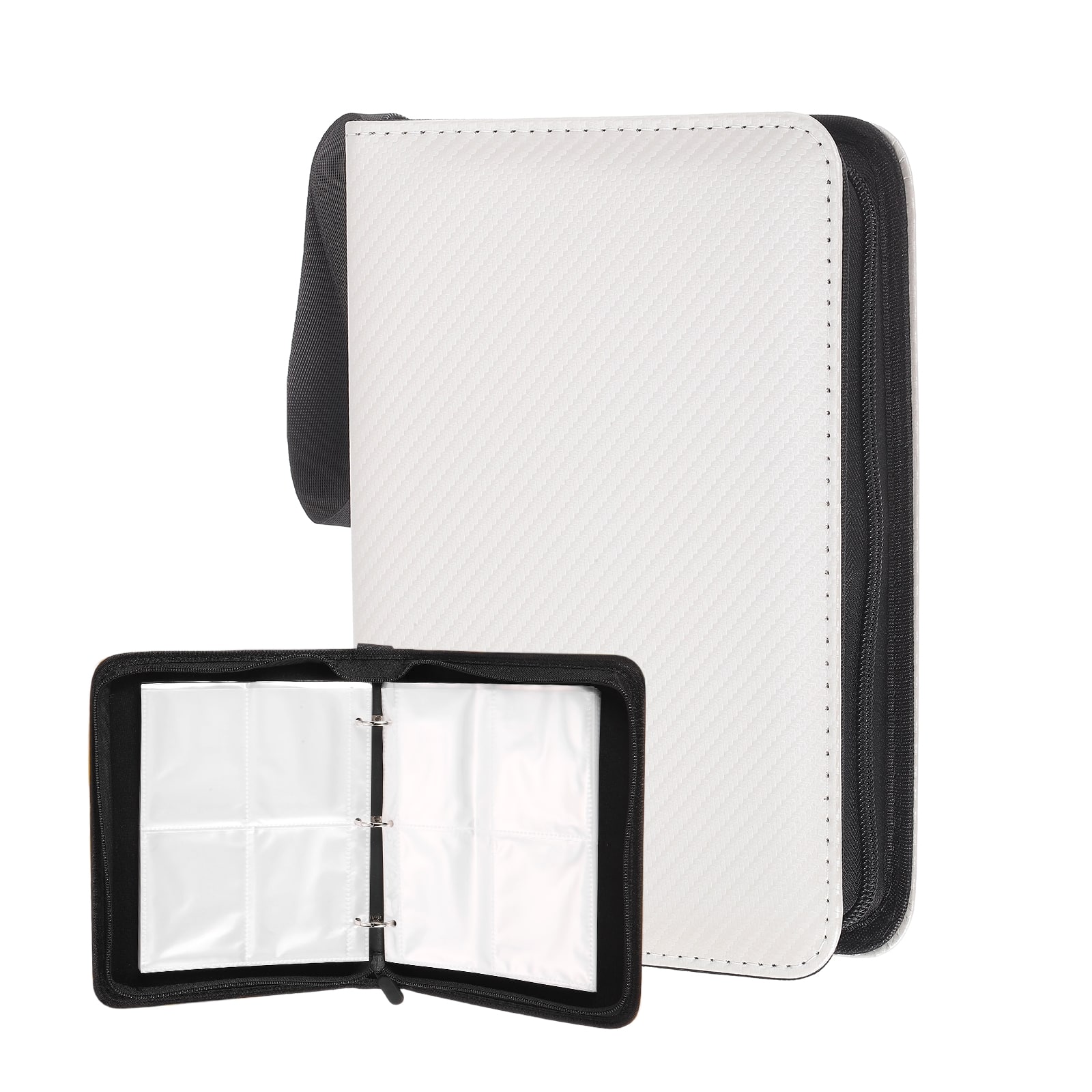 Unique Bargains - 4 Pocket Trading Card Binder, Holds 400 Top Loaders Light-Textured PU Cover with Zipper for TCG Game - Silver price history on PriceWatchPro