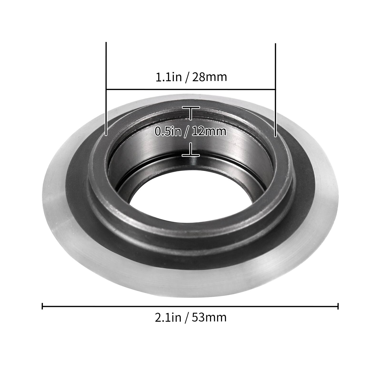 1.1in / 28mm  
T 0.5in/12mm  
2.1in / 53mm