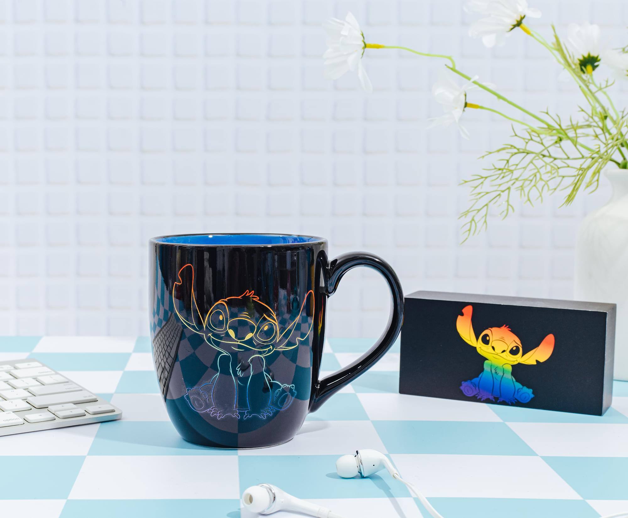 Alt View 10. Silver Buffalo - Disney Lilo & Stitch "Ohana Means Family" Rainbow Ceramic Mug and Box Sign Set - Black.