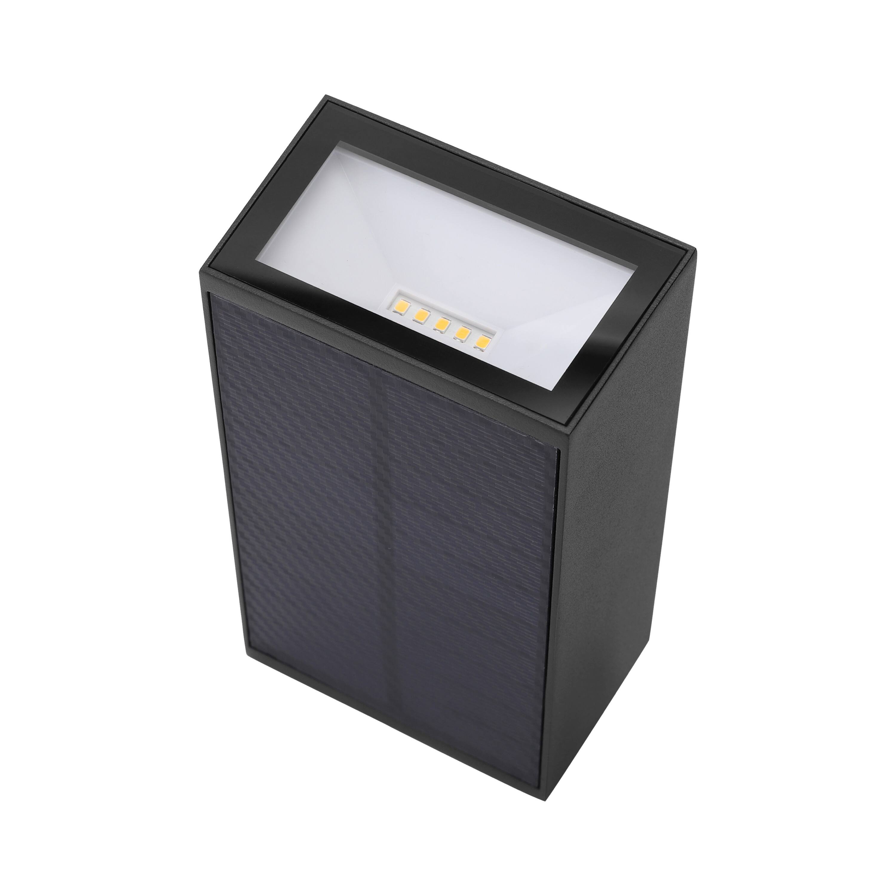 Alt View 5. Techko - Outdoor Solar Aluminum Wall and Fence Light with Dual-Direction LED.