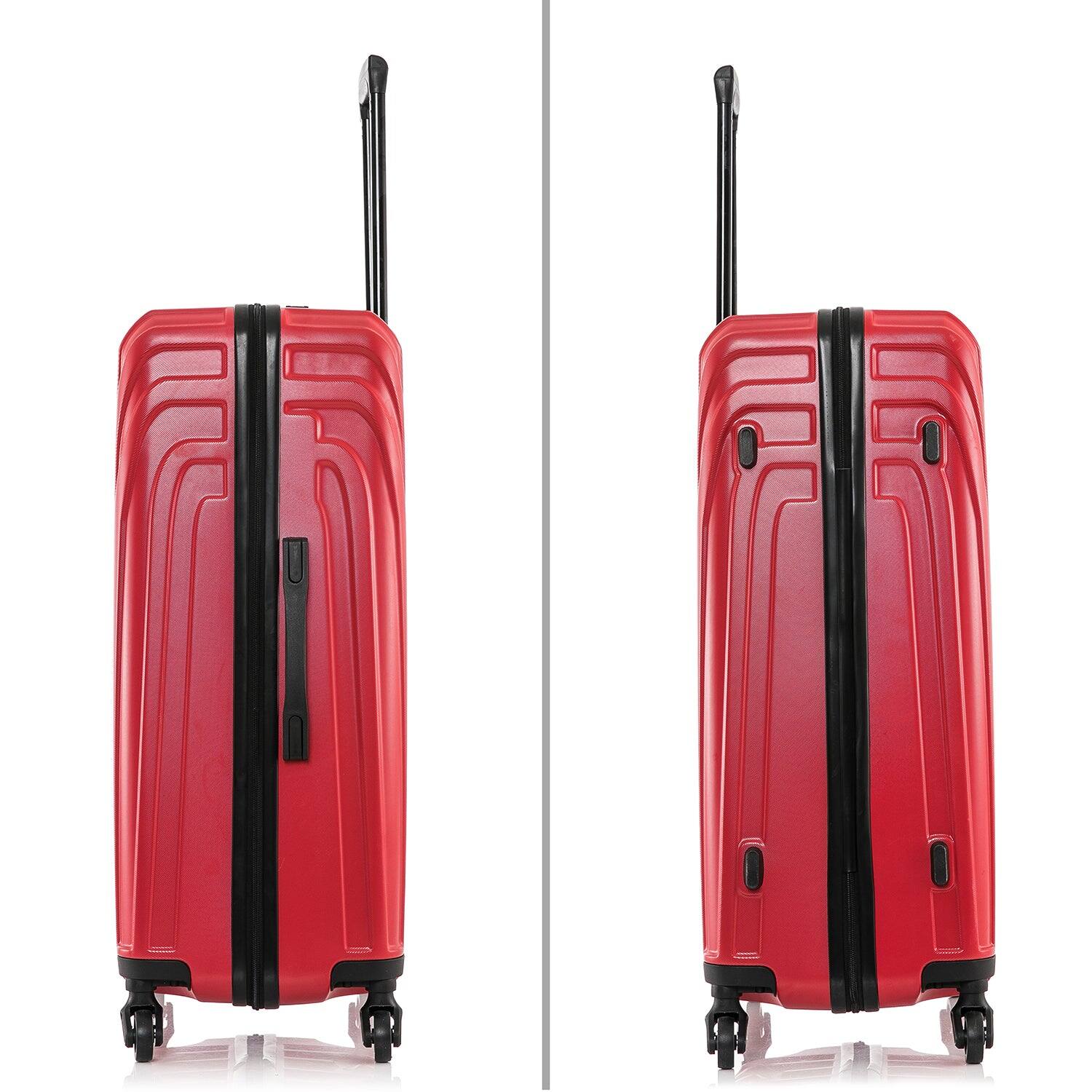 Alt View 2. InUSA - Vasty Lightweight Hardside Spinner 3 Piece Luggage Set  20"/24"/28" - RED.