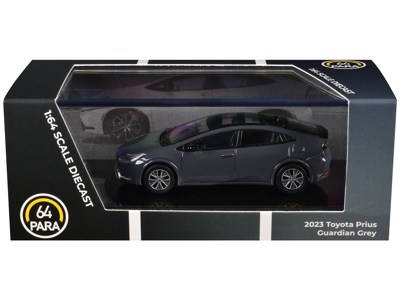 1:64 SCALE DIECAST  
64 PARA  
ASCILE-DIECAST  
A64 SCALE  
2023 Toyota Prius Guardian Grey