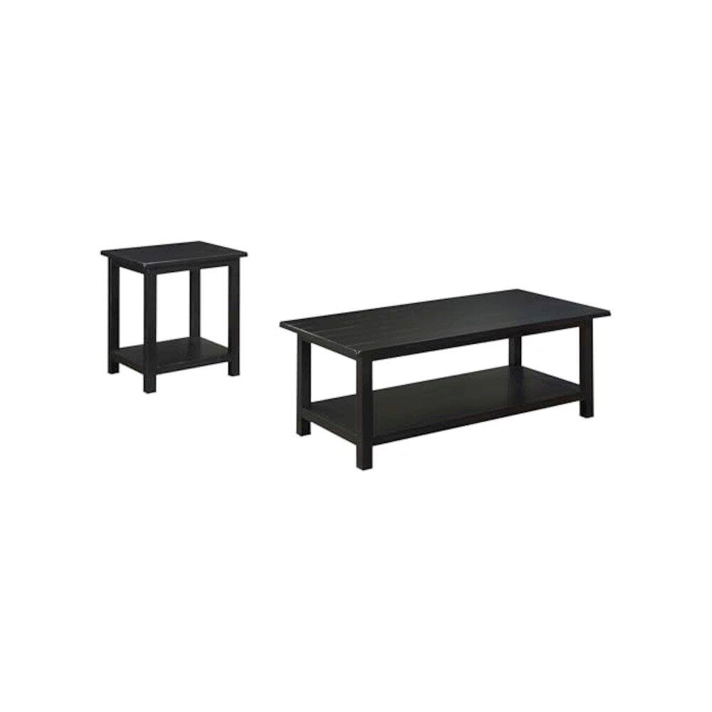 Coaster Co. of America - Payne 2-piece Coffee and End Table Set Distressed Java - Black