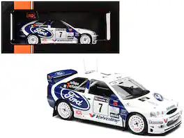 Ford Escort WRC #7 Juha Kankkunen - Juha Repo 2nd Place "RAC Rally" (1998) 1/18 Diecast Model Car by IXO Models - White, Blue, Red
