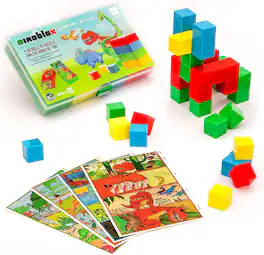 JitteryGit - DinoBlox - Educational Magnetic Dinosaur Puzzle Blocks Kit