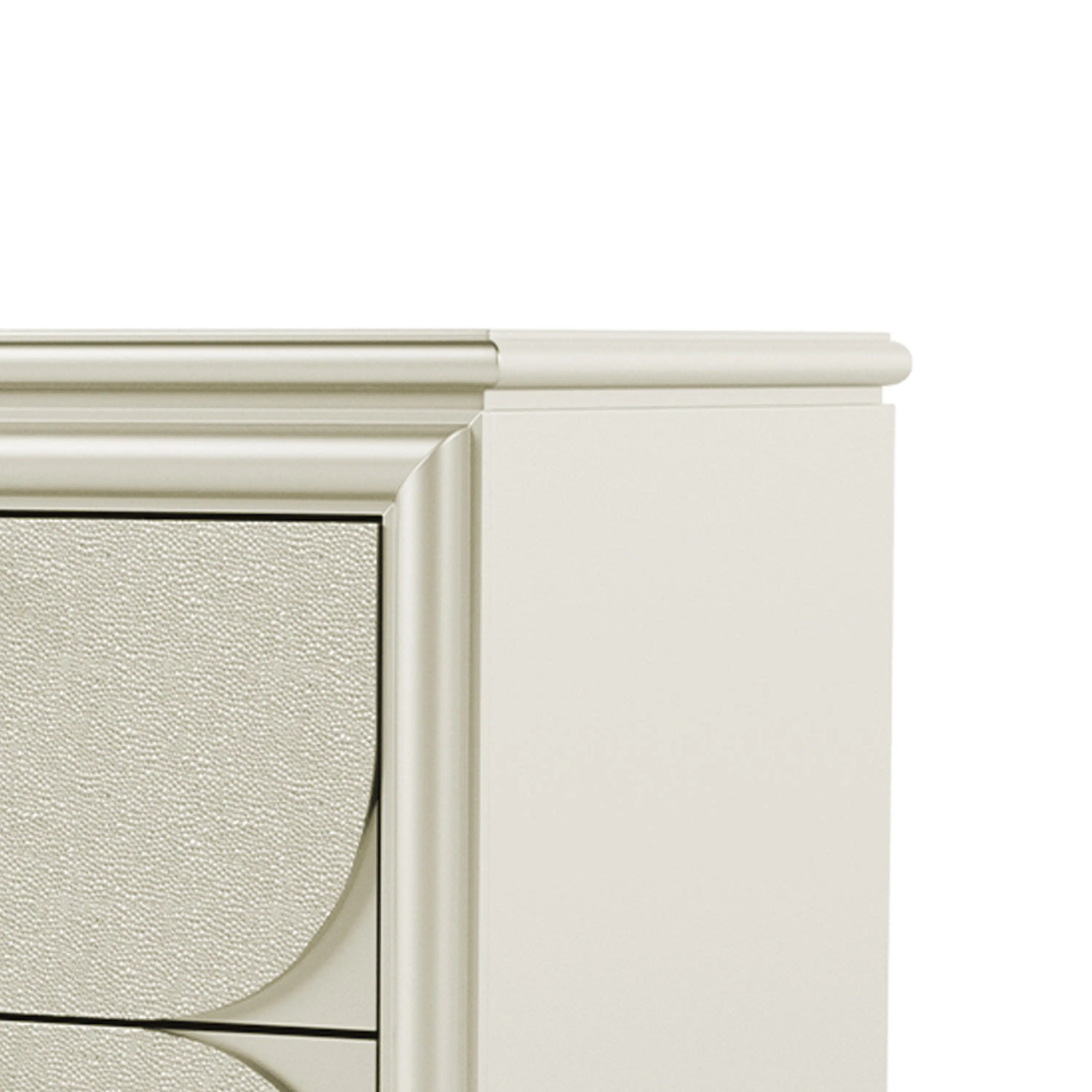 Alt View 2. Manhattan Lane - Zema Nightstand, 2 Drawers w Acrylic Handles, 30 Inch - Silver, Clear.