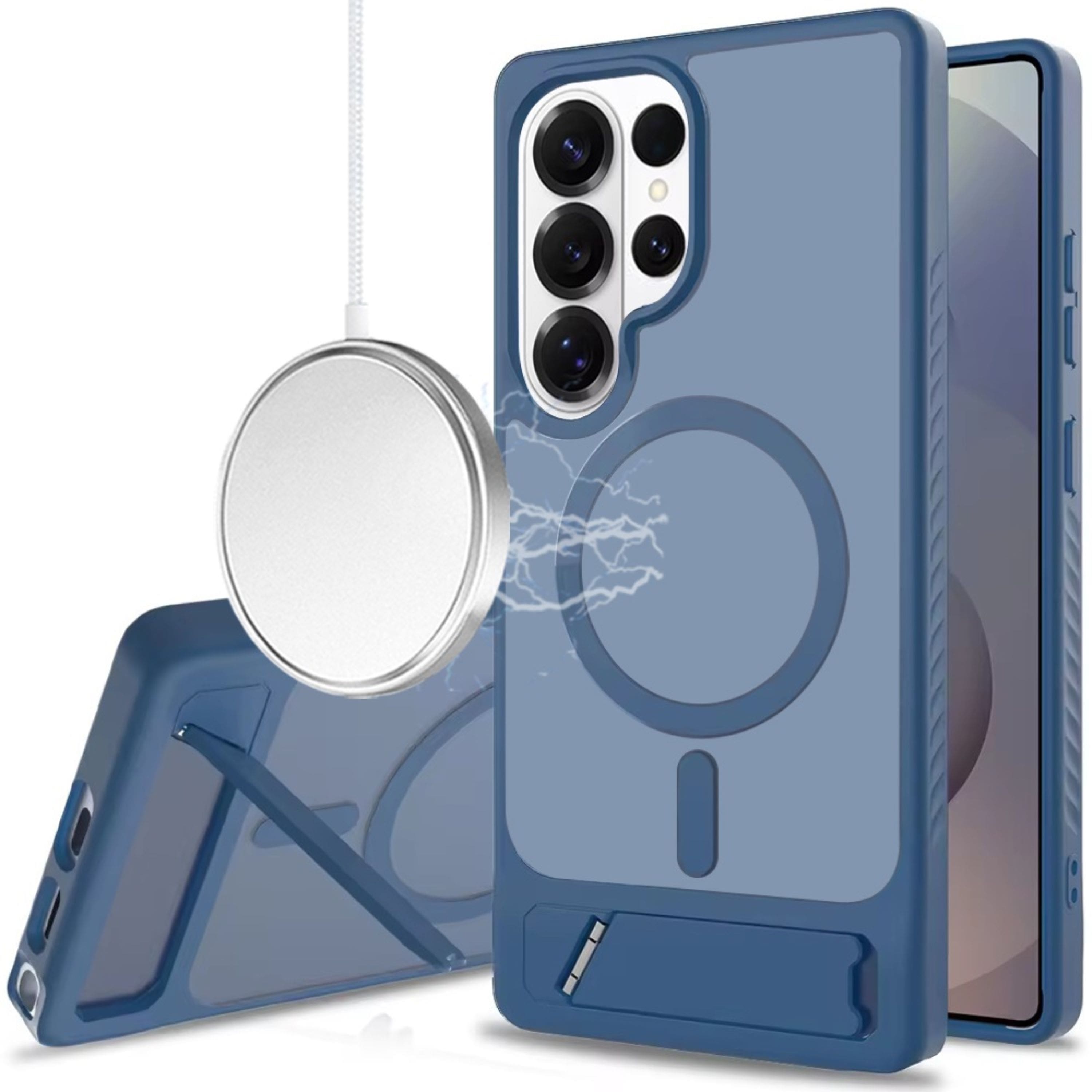 Kitcheniva - Case Magnetic Circle With Metal Kickstand And Tempered Glass For Samsung S26 Ultra - Royal Blue price history on PriceWatchPro
