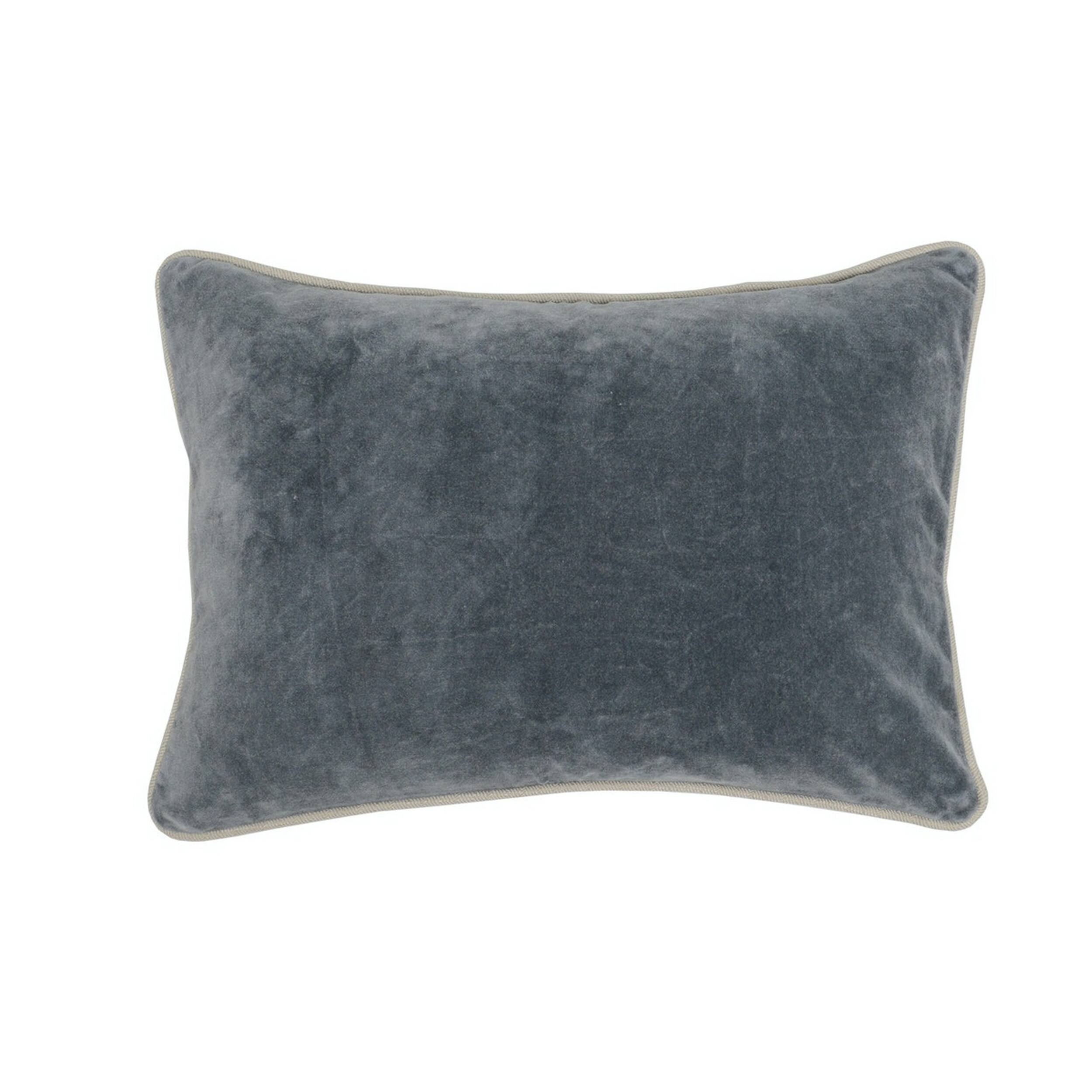 Front. Manhattan Lane - Rectangular Throw Pillow with Cotton Cover - Gray.
