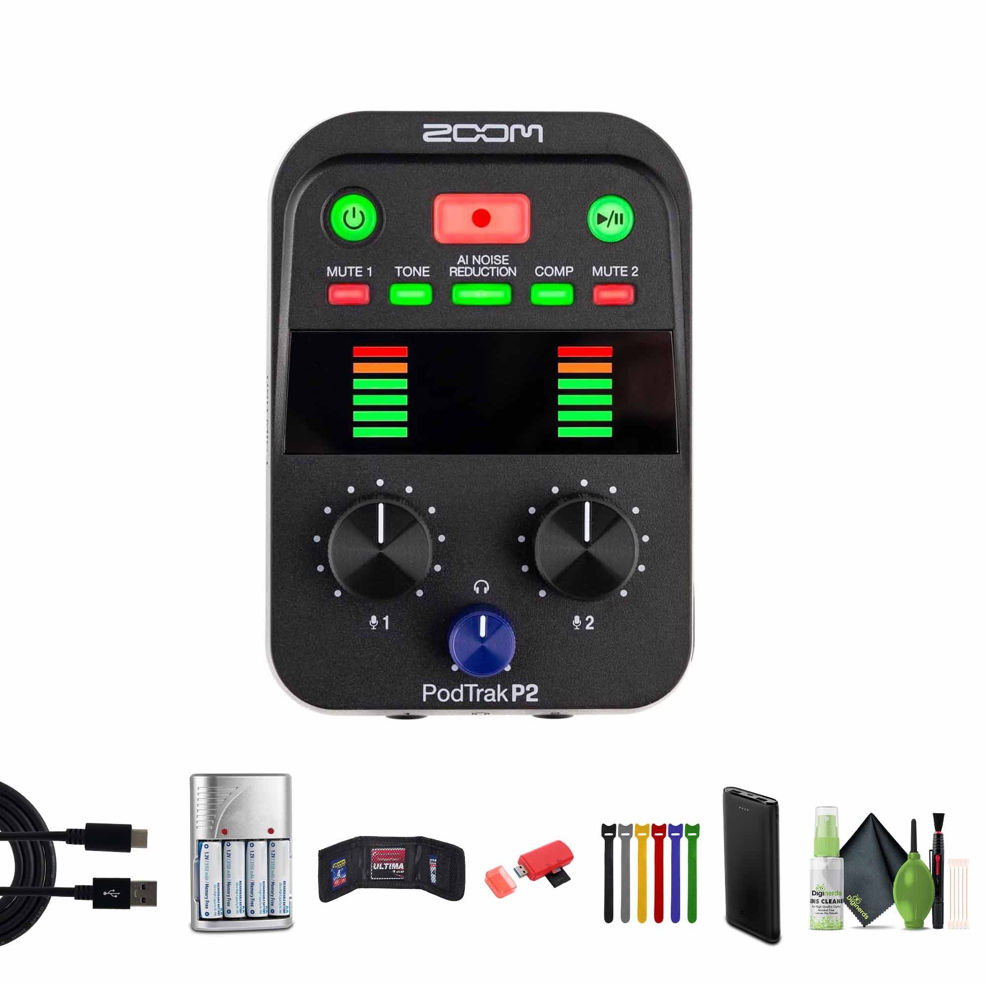 MOOS >//II MUTE 1 AI NOISE TONE REDUCTION COMP MUTE 2 $1 1 2 PodTrak P2 ULTIMA