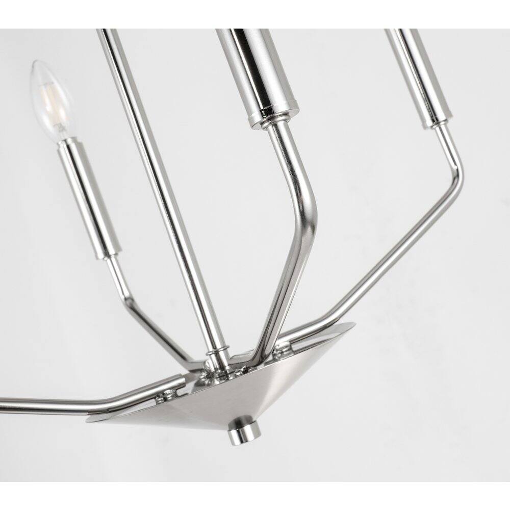 Left. Living District - Enzo 4 Light Chrome Pendant - Chrome.