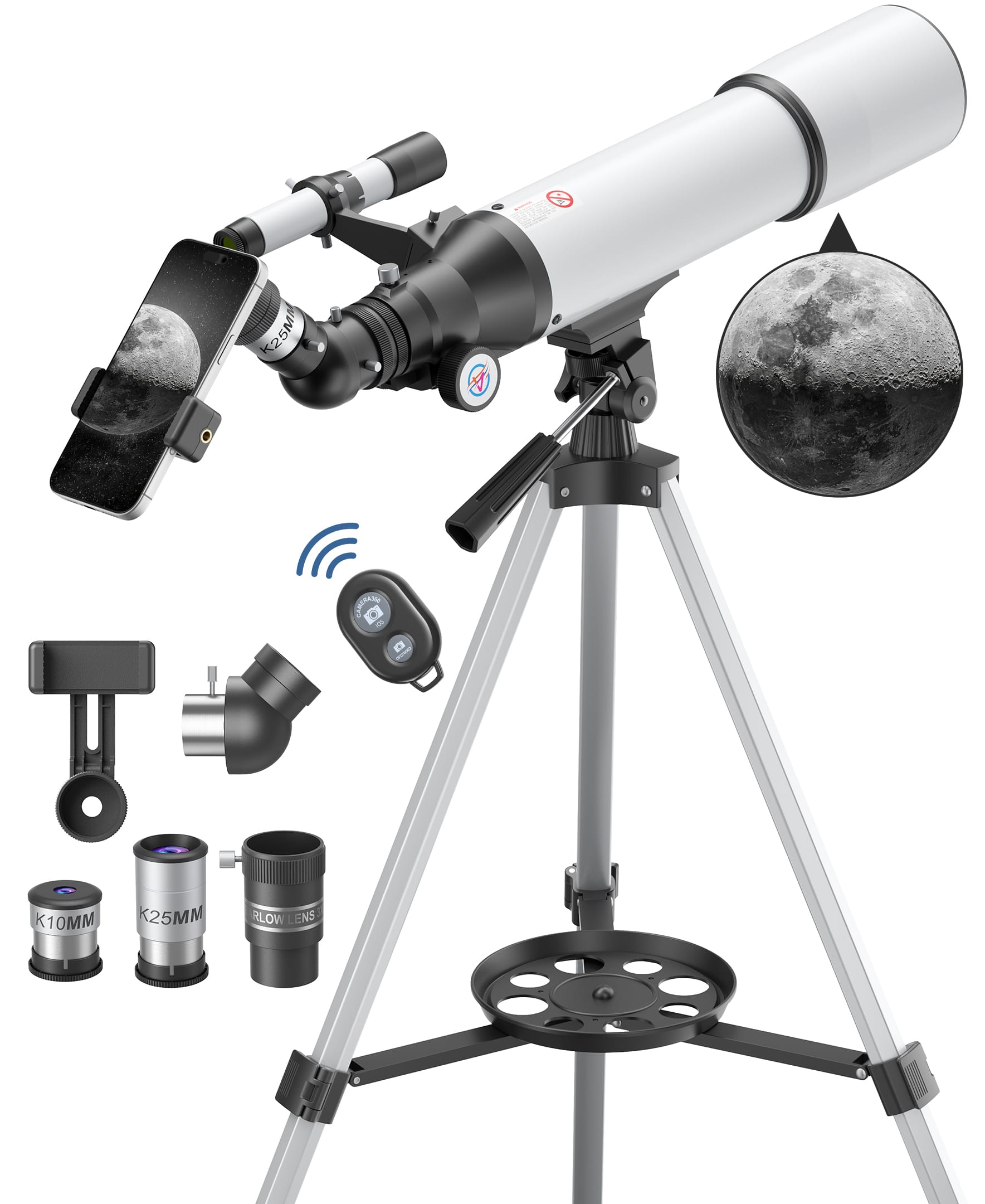 Sugift 80mm Aperture 500mm Portable Astronomical Refracting
