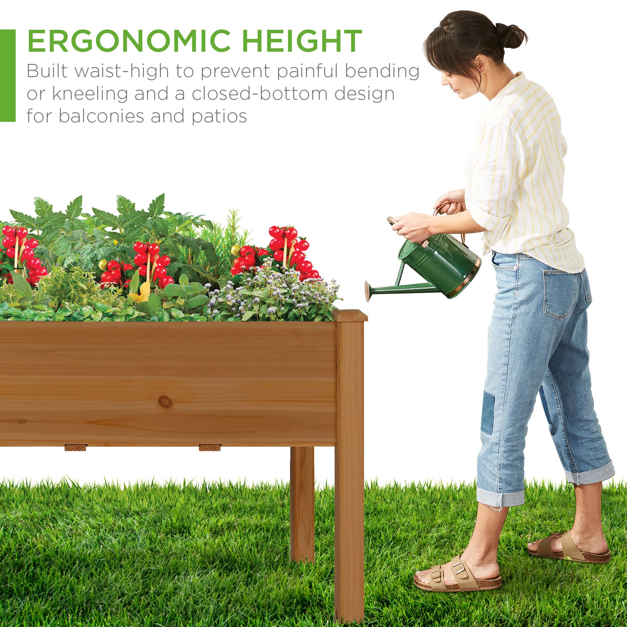 ERGONOMIC HEIGHT  
Built waist-high to prevent painful bending or kneeling and a closed-bottom design for balconies and patios