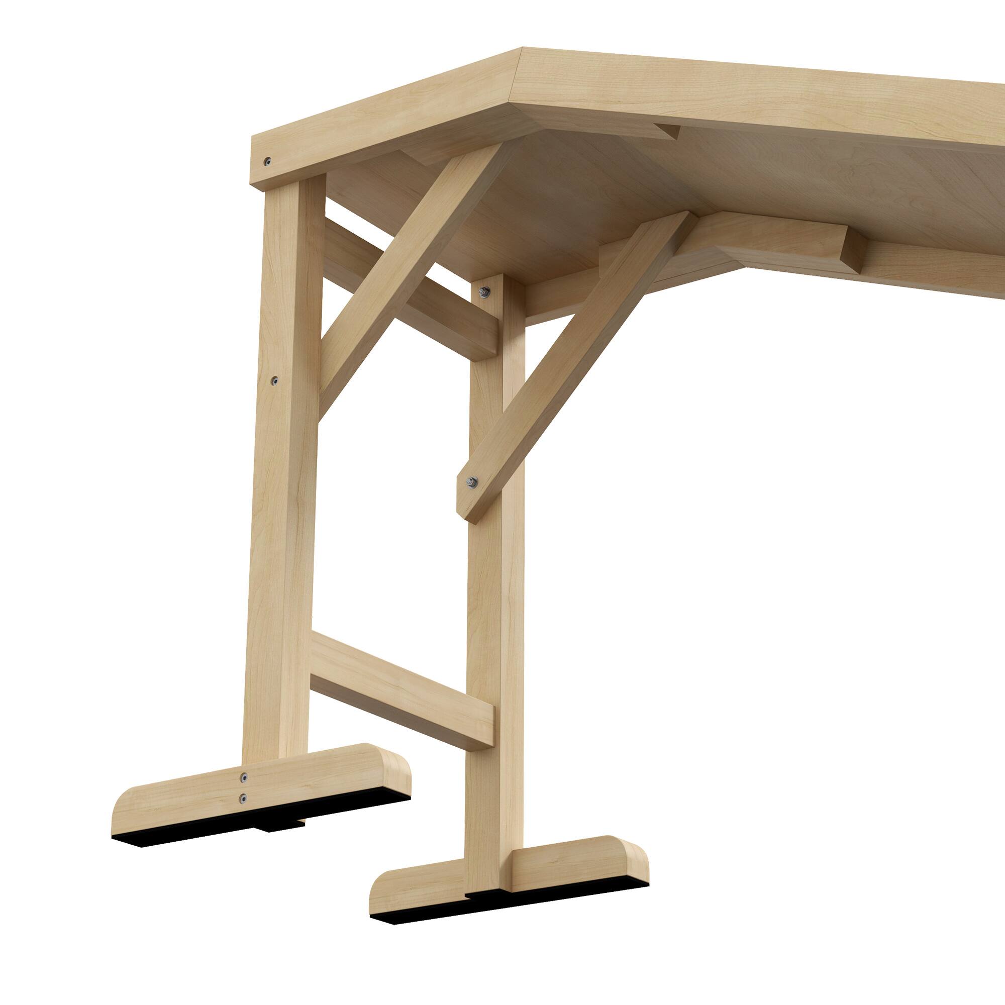 Alt View 5. Pawhut - Dog Ramp for Bed, Pet Ramp for Dogs with Non-Slip Carpet and Top Platform, 74" x 16" x 25" - Natural Wood.