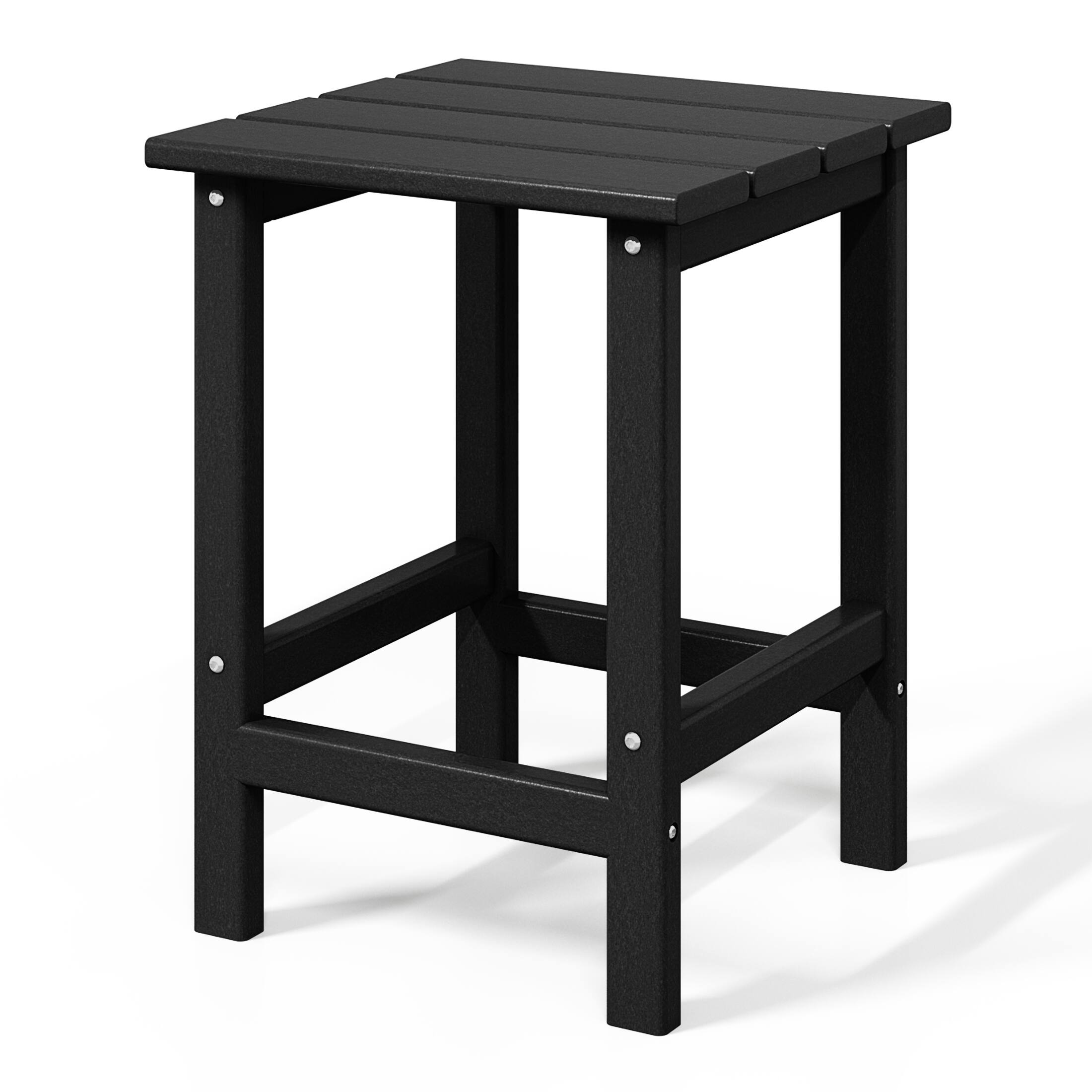 Alt View 1. WestinTrends - WestinTrends Malibu 14" square outdoor Side table for Adirondack chair - Black.