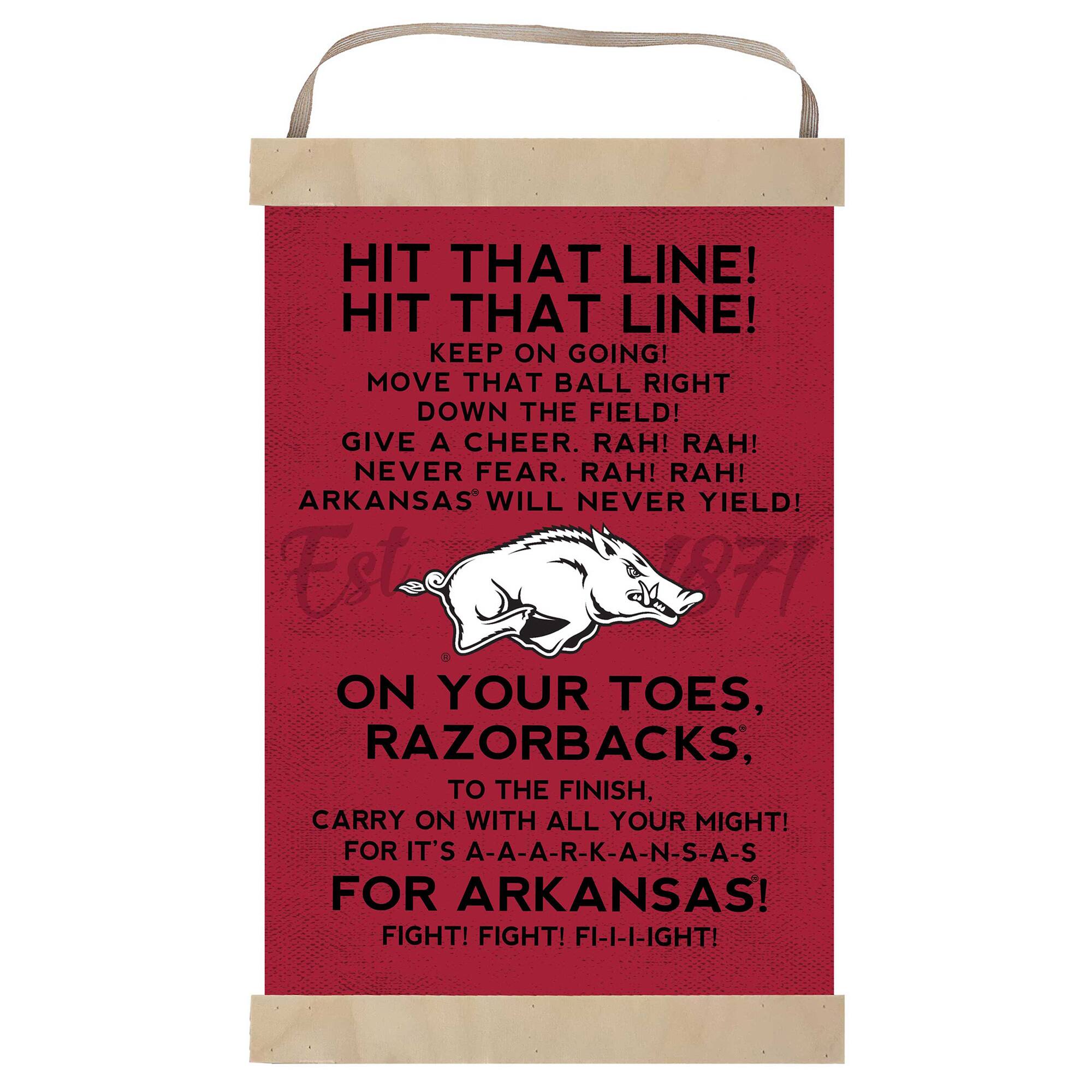 Arkansas Razorbacks Fight Song Banner Sign