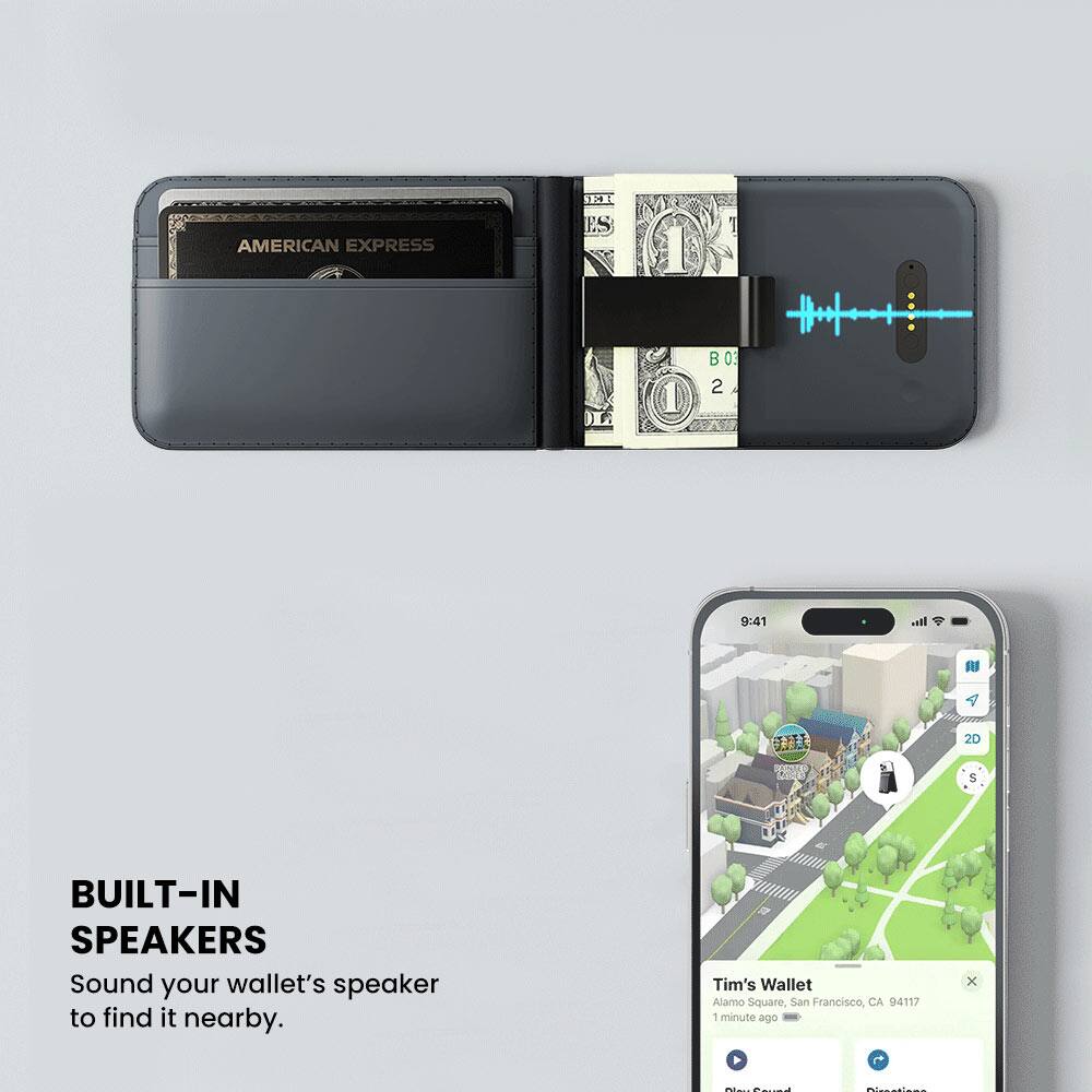 Built-in Speakers: Sound your wallet's speaker to find it nearby. Tim's Wallet Alamo Square San Francisco, CA 94117 - minute ago.